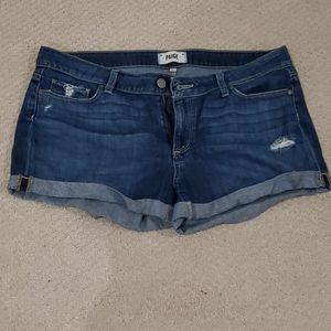 Paige destroyed roll cuff shorts